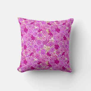 Purple, lavender and plum flowers, plum backgroud throw pillow