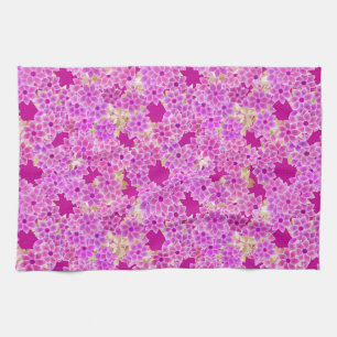 Purple, lavender and plum flowers, plum background kitchen towel