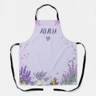 Purple Lavender Apron with Butterflies and Bees