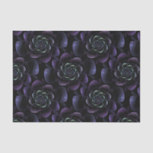 Purple Lavender Black Teal Floral Tissue Paper