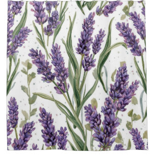 Purple Lavender Blooms Watercolor Botanical