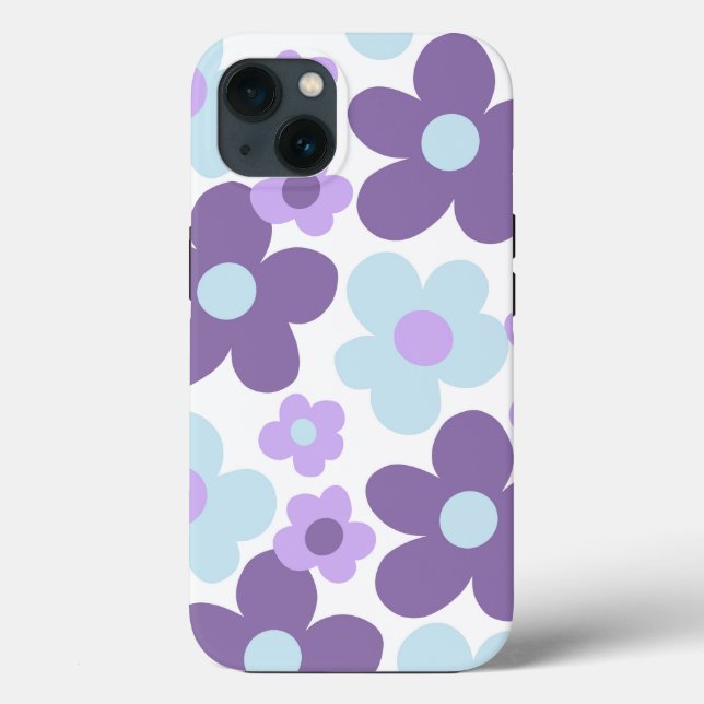 Purple Lavender Blue Daisies Retro Dream #1 #retro Case-Mate iPhone Case (Back)
