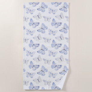 Purple Lavender Butterflies   Beach Towel