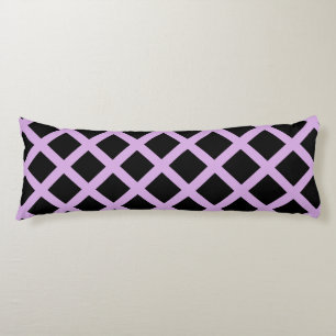 Purple Lavender Chequered Diamond Stripes Pattern Body Pillow