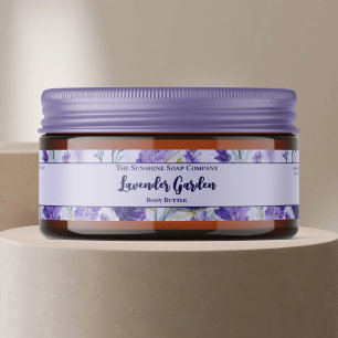 Purple Lavender Cosmetics Jar Label 1" x 7.25"