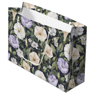 Purple Lavender Cream Pink Flowers Birthday Large Gift Bag