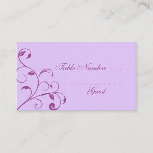 Purple & Lavender Curls Wedding Table Place Cards