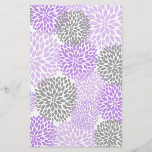 Purple Lavender Dahlia Scrapbook Crafting Paper