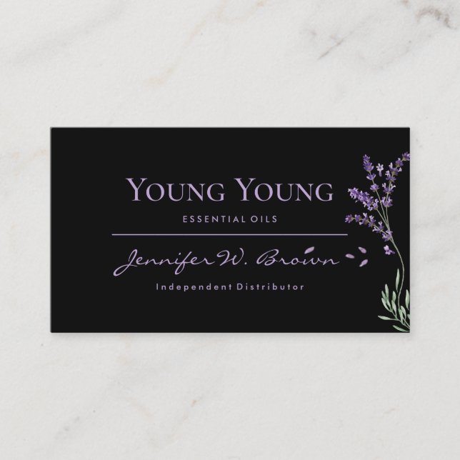 Purple Lavender Essential Oils Business Card (Front)