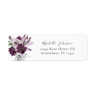 Purple & Lavender Floral Adresse de retour