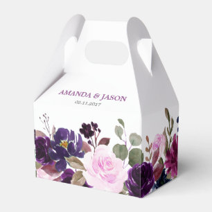 Purple Lavender Floral Boho Wedding Favour box