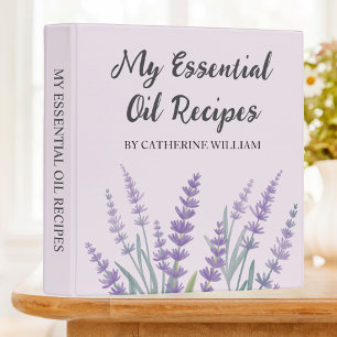 Purple Lavender Floral Essential Oil Recipe Binder