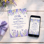 Purple Lavender Floral Garden Party 60th Birthday Invitation<br><div class="desc">Celebrate 60 wonderful years with this elegant floral birthday invitation designed for a beautiful milestone celebration. Soft watercolor florals in lavender and purple hues with delicate butterfly accents create a timeless, feminine look perfect for honoring a special woman. Celebrate a meaningful 60th birthday with this refined milestone invitation featuring flowing...</div>