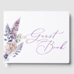 Purple   Lavender Floral Guest Book<br><div class="desc">Shades or purple,  lavender,  lilac and blue grace the delicate florals of this elegant guest book. This ultra-girly design is sure to turn heads. Perfect for a bridal shower,  baby shower,  graduation party or any event to record well wishes of your guests.</div>