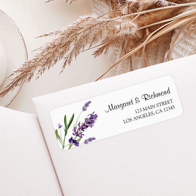 Purple Lavender Floral Mariage Adresse de retour (Créateur téléchargé)