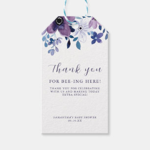 Purple Lavender Flower   Baby Shower Thank You Gift Tags