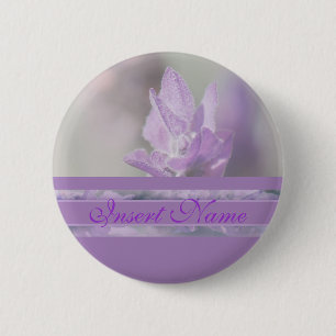 Purple lavender flower wedding Personalize 2 Inch Round Button