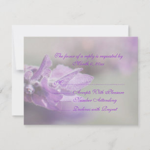 Purple lavender flower wedding Personalize RSVP Card