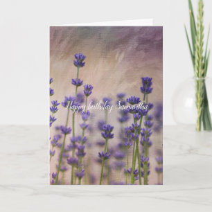 Purple Lavender Flowers Card