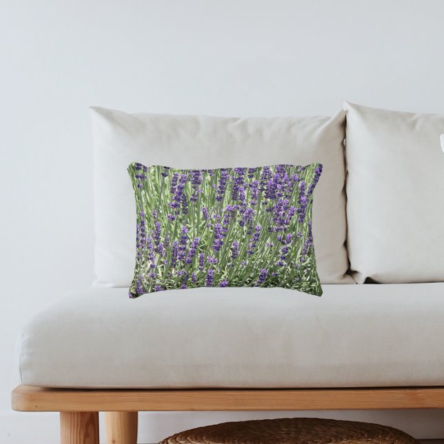 Purple Lavender Flowers Floral Accent Pillow (In Situ Sofa)
