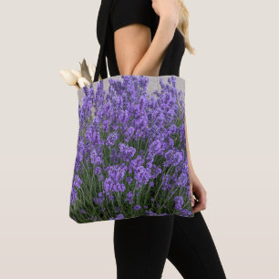 Purple Lavender Flowers Floral Tote Bag