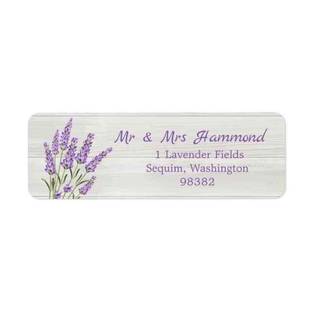 Purple lavender flowers on wood (Front)