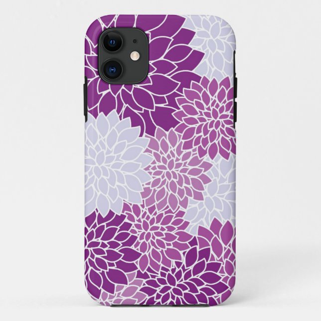 Purple Lavender Flowers Pattern Case-Mate iPhone Case (Back)