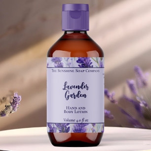 Purple Lavender Garden Cosmetics Bottle Label