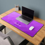 Purple lavender Geometric Mesh Pattern monogram Desk Mat<br><div class="desc">Monogram Personalize with your custom initial and name. Unique cool desk mat for her office,  room,  work,  gaming room.. 
Purple lavender Gradient Geometric Mesh Pattern. Subtle modern design Elegant and cool Triangle geometric mesh gradient.</div>