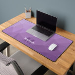 Purple lavender Geometric Mesh Pattern monogram Desk Mat<br><div class="desc">Monogram Personalize with your custom initial and name. Unique cool desk mat for her office,  room,  work,  gaming room.. 
Purple lavender Gradient Geometric Mesh Pattern. Subtle modern design Elegant and cool Triangle geometric mesh gradient.</div>
