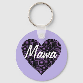 Purple/Lavender Glam Heart Mama Keychain