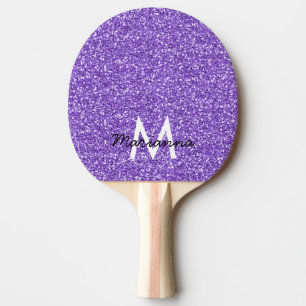 Purple Lavender Glitter Stylish Personalized Ping Pong Paddle