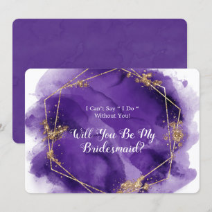 Purple Lavender Gold Will You Be My Bridesmaid Invitation