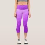 Purple lavender gradient geometric mesh pattern capri leggings<br><div class="desc">Unique and fun customizable geometric women's clothing. Cool capri leggings fashion for her. 
Triangle geometric mesh with light dark purple lavender ombre gradient.</div>