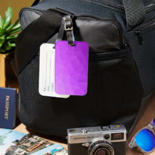 Purple lavender gradient geometric mesh pattern luggage tag