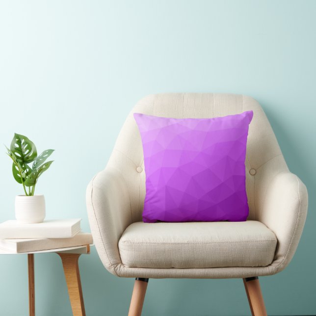 Purple lavender gradient geometric mesh pattern throw pillow (Chair)