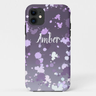 Purple Lavender Gradient Paint Splash Personalized iPhone 11 Case