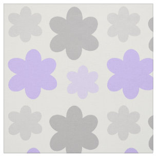 Purple Lavender Grey Floral Flower Fabric