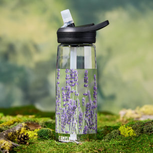 Purple Lavender Herb Floral Water Bottle