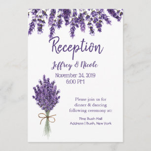Purple Lavender Lilac Flower Wedding Invitation
