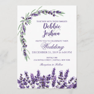 Purple Lavender Lilac Flower Wedding Invitation