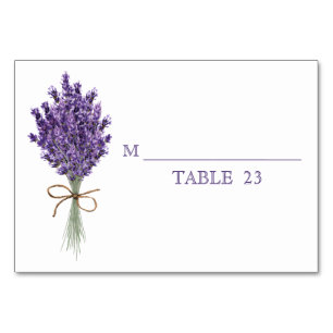 Purple Lavender Lilac Flower Wedding Table Card