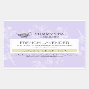 Purple Lavender - Loose Leaf Tea Label Sticker
