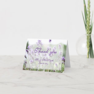 Purple Lavender Mariage Bohême Merci Cartes