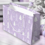 Purple Lavender Modern Trees Winter Christmas Large Gift Bag<br><div class="desc">Purple lavender gift bag with cute modern trees for Christmas and wintertime - Kate Eden Art</div>