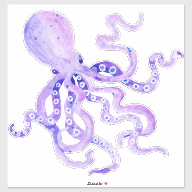 Purple lavender Painted Octopus Beach Ocean Decor (Sheet)