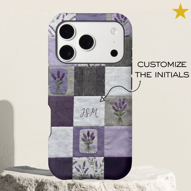 Purple Lavender Patchwork Quilt Custom Name Floral (Creator Uploaded)