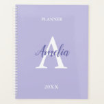 Purple Lavender Personalized Monogram Planner<br><div class="desc">Purple Lavender Personalized Monogram Planner, a pretty planner featuring trendy shades of purple lavender / pastel parma violet. The wording on the front cover is easy to personalize (monogram initial, name script, year and heading) using the online personalization tool before ordering. Once you have personalized the wording, if you find...</div>