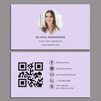 Purple Lavender Photo with QR Code Social Media