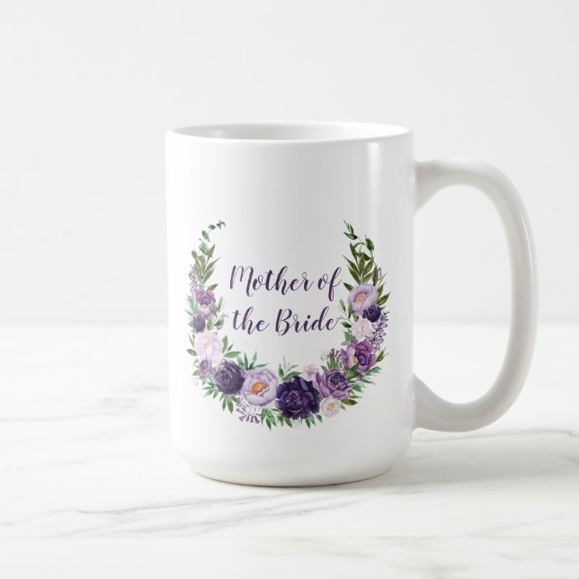Purple, Lavender, Pink Roses Mother of the Bride Coffee Mug (Right)